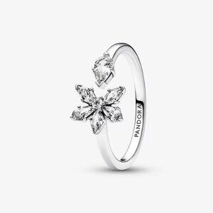 Pandora Sparkling Herbarium Cluster Open Ring